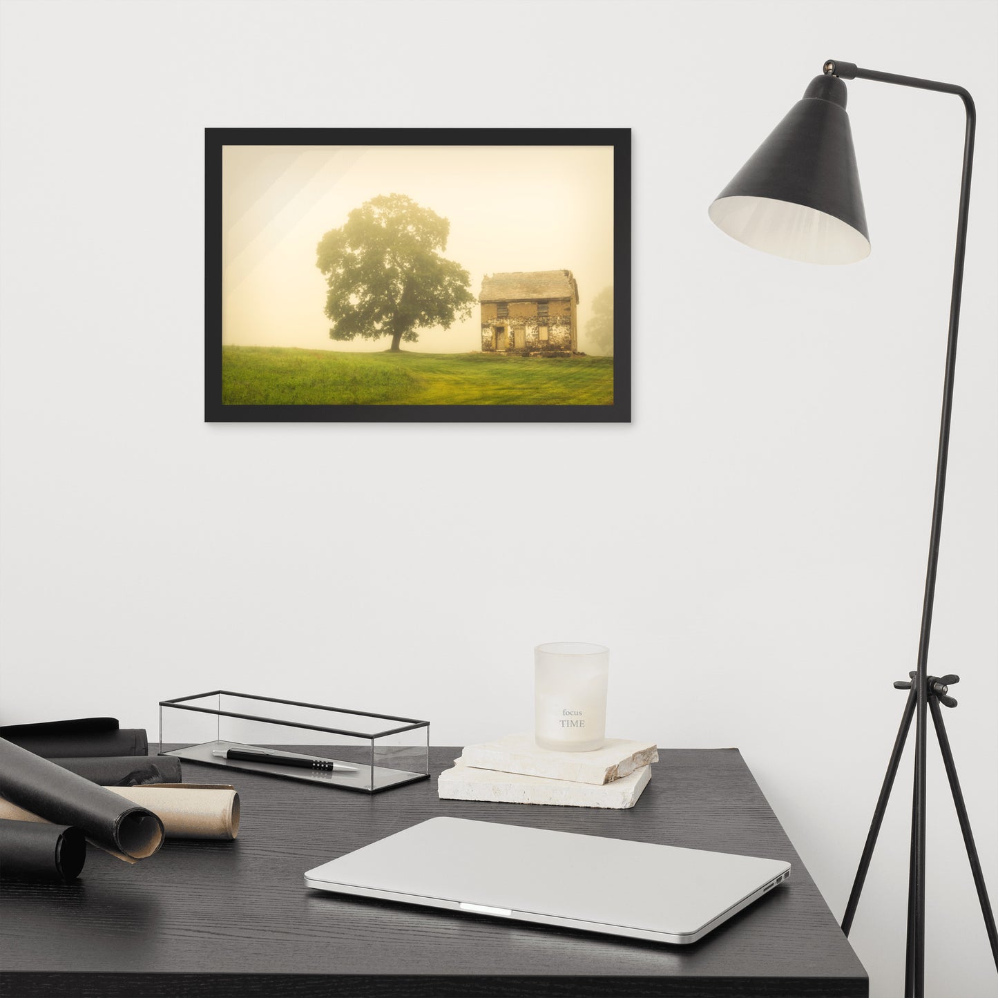 Cubicle Wall Decor: Abandoned House - Rustic / Rural / Country Style Landscape / Nature Framed Photo Paper Wall Art Prints - Artwork - Wall Decor