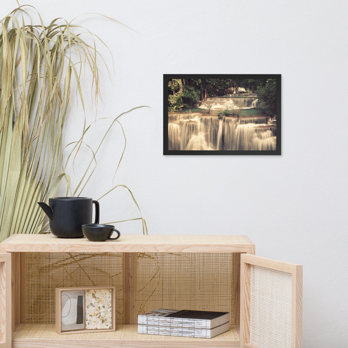Misty Huay Mae Khamin Waterfall Thailand Framed Wall Art Prints