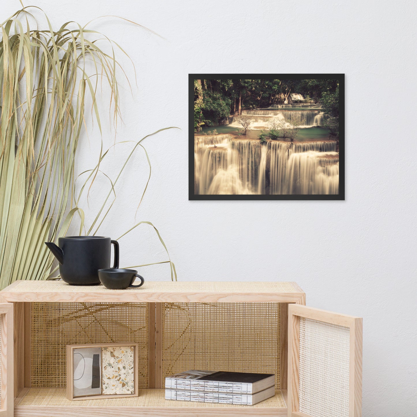 Misty Huay Mae Khamin Waterfall Thailand Framed Wall Art Prints