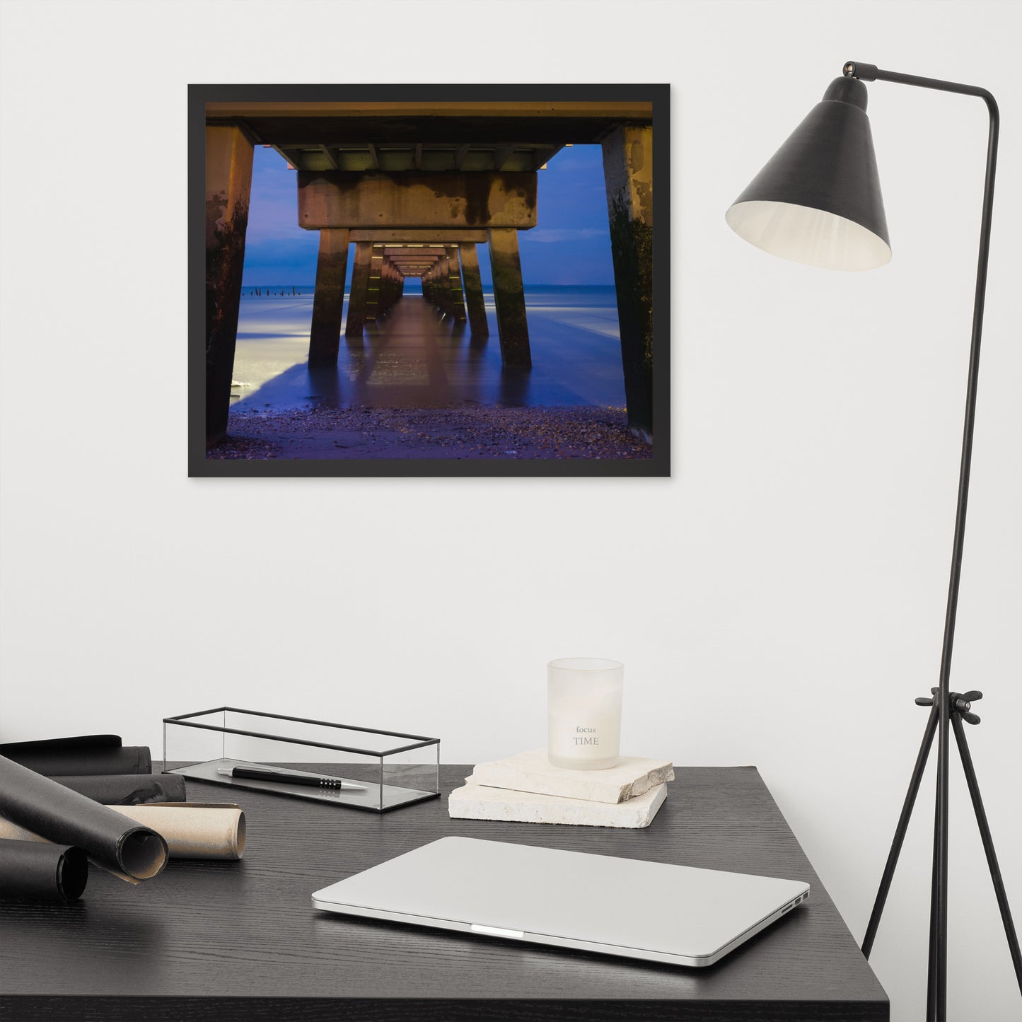 Under the Pier Coastal Landscape Framed Photo Paper Wall Art Prints