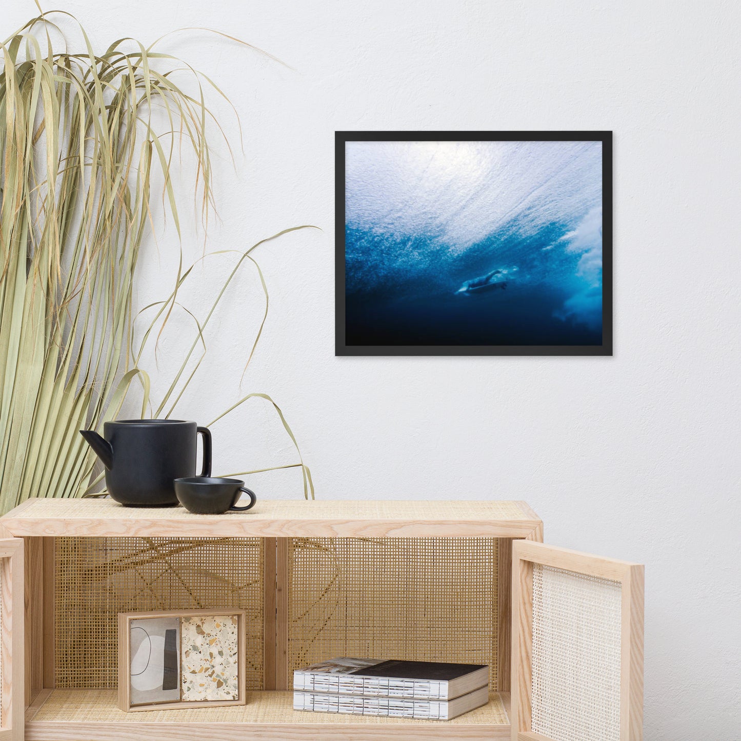 Caught in the Curl Coastal Lifestyle Abstract Nature Photograph Framed Wall Art Print