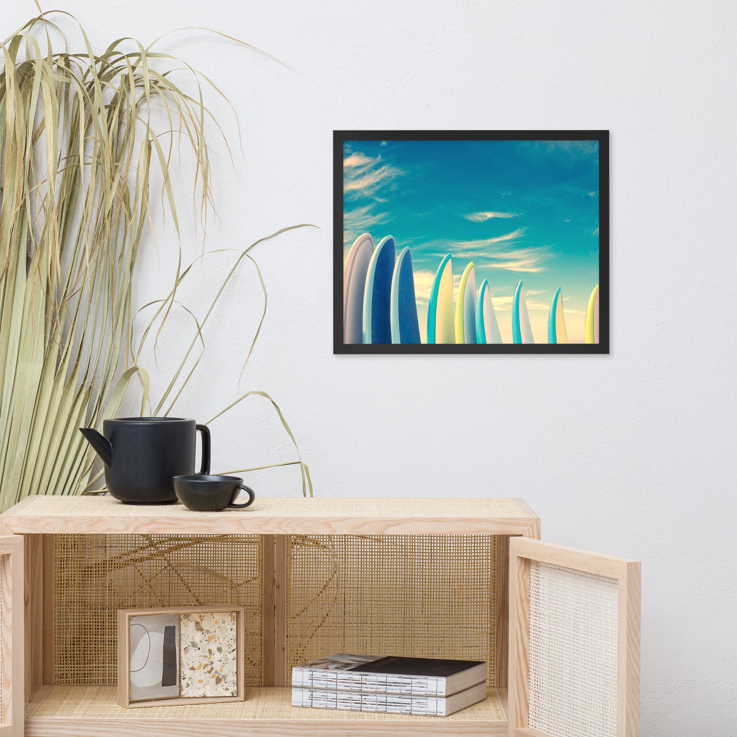 Retro Surfboards Lifestyle Photograph Framed Wall Art Print