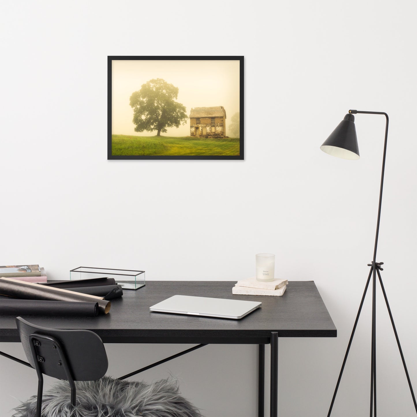Home Office Decor Wall Art: Abandoned House - Rustic / Rural / Country Style Landscape / Nature Framed Photo Paper Wall Art Prints - Artwork - Wall Decor