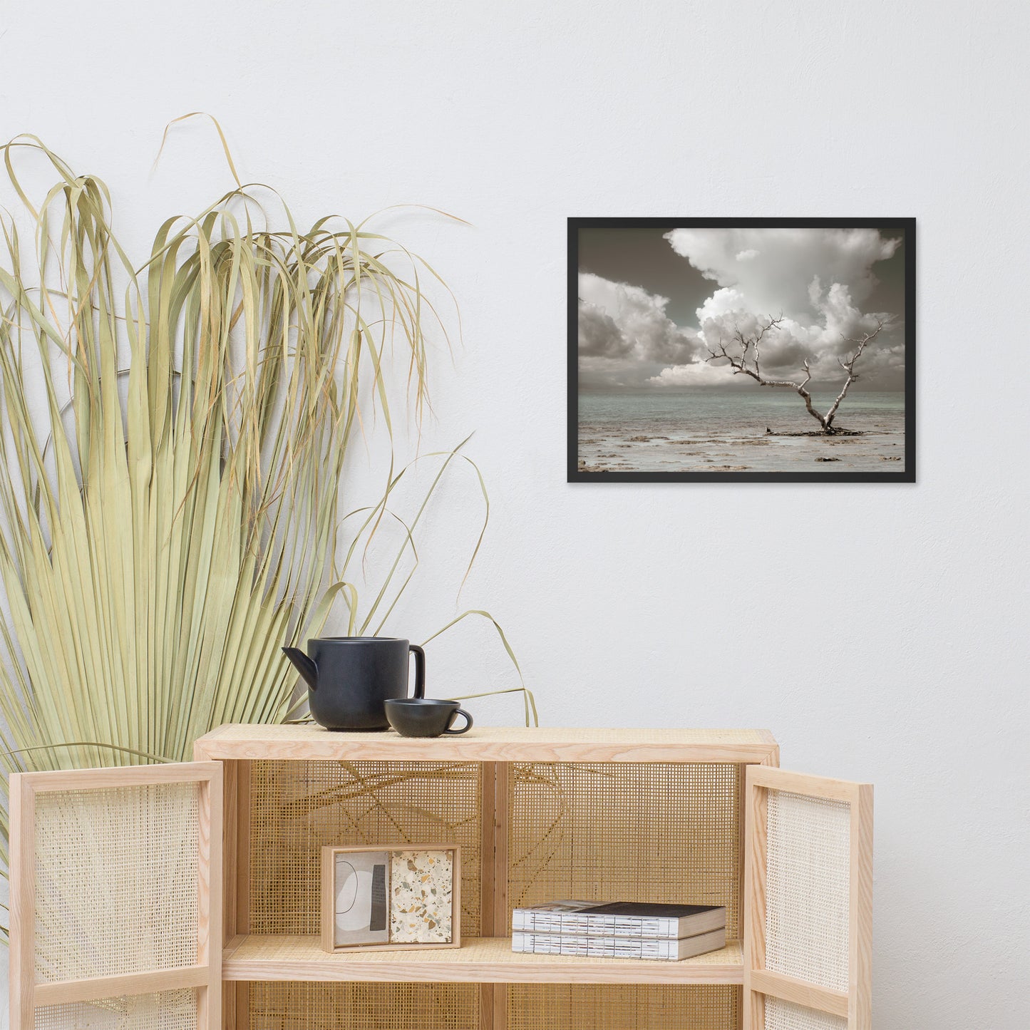 Wanderlust Aged and Colorized Coastal Landscape Photo Framed Wall Art Print