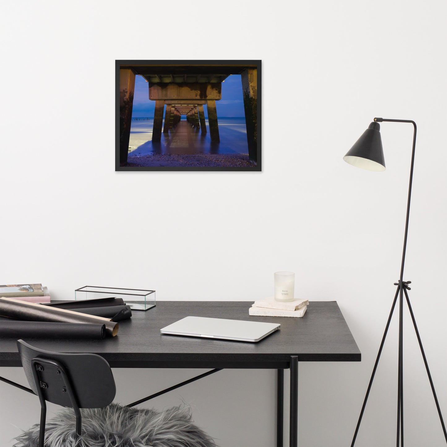 Under the Pier Coastal Landscape Framed Photo Paper Wall Art Prints