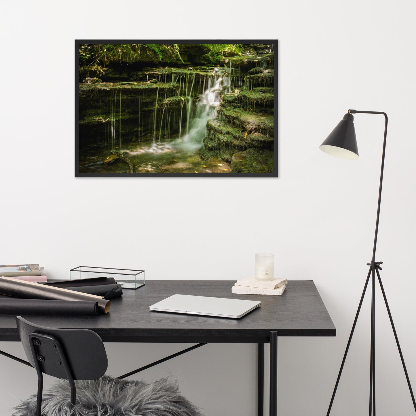 Pixley Waterfall 1 Landscape Framed Photo Paper Wall Art Prints