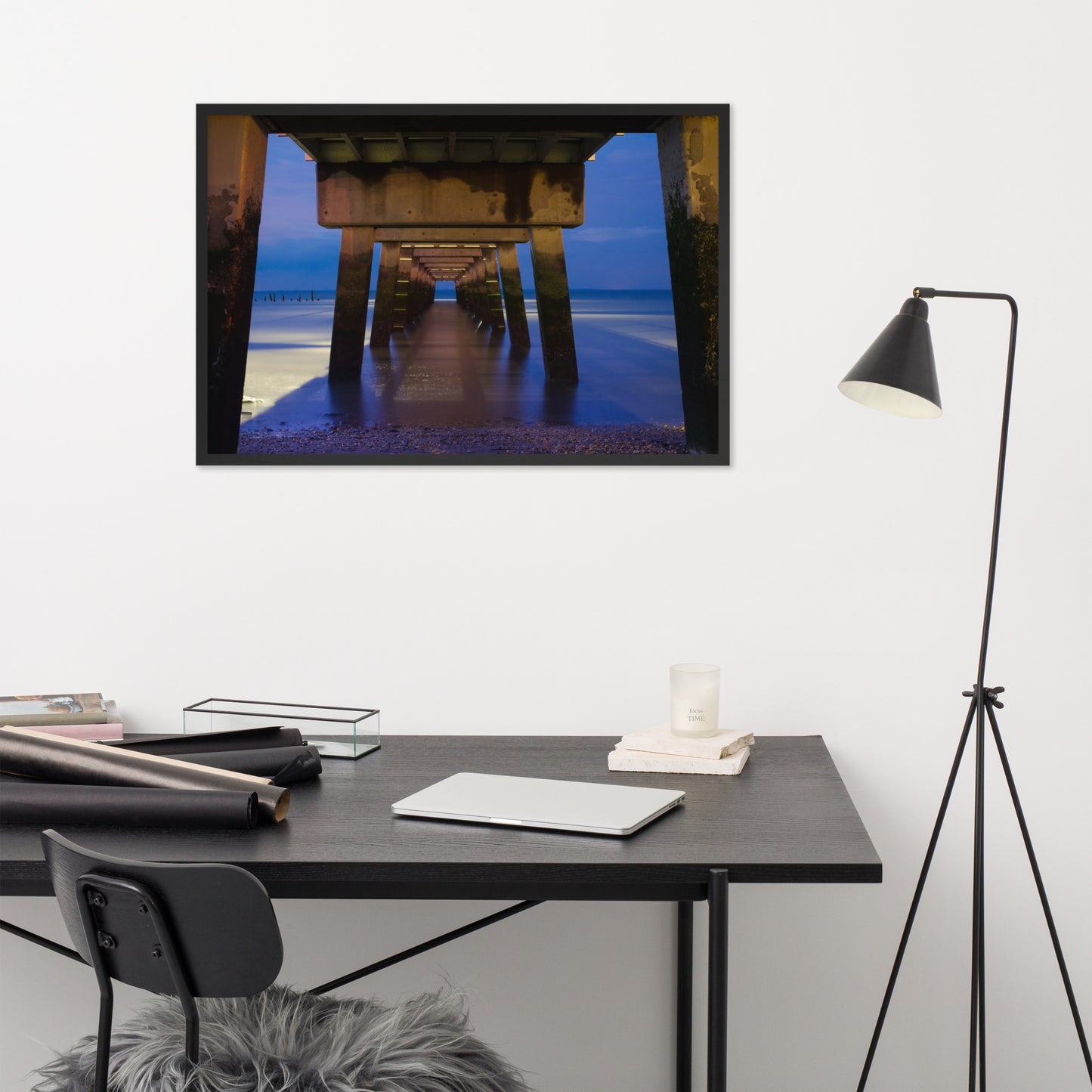 Under the Pier Coastal Landscape Framed Photo Paper Wall Art Prints
