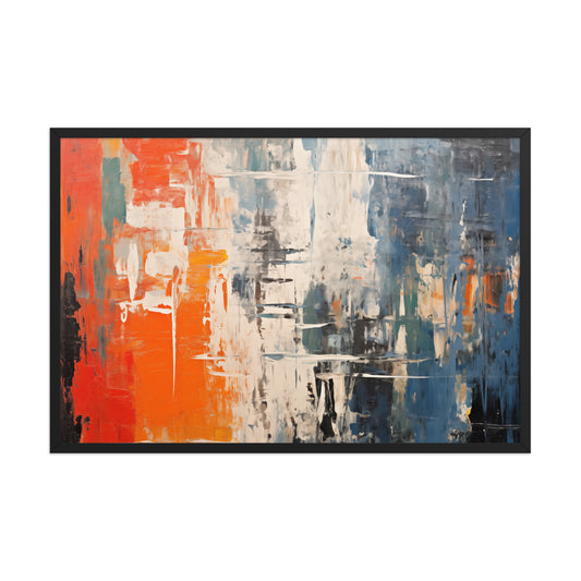 Chromatic Crossroads Abstract Painting Framed Wall Art Print