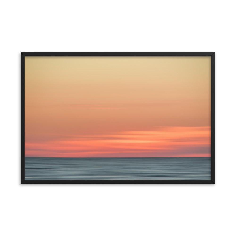 bedroom room wall decor, Pink Coastal Wall Art: Abstract Color Blend Ocean Sunset - Coastal / Beach / Seascape / Nature / Landscape Photo Framed Wall Art Print - Artwork - Wall Decor