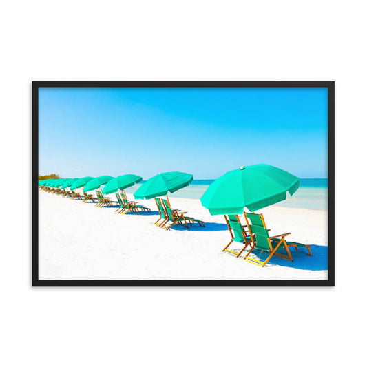 Lazy Days Coastal Beach Landscape Photograph Framed Wall Art Print