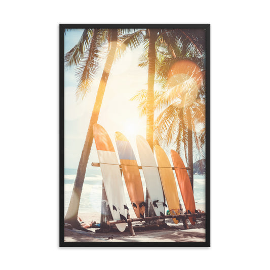 Surfer's Tropical Dreamscape Lifestyle Photograph Framed Wall Art Print
