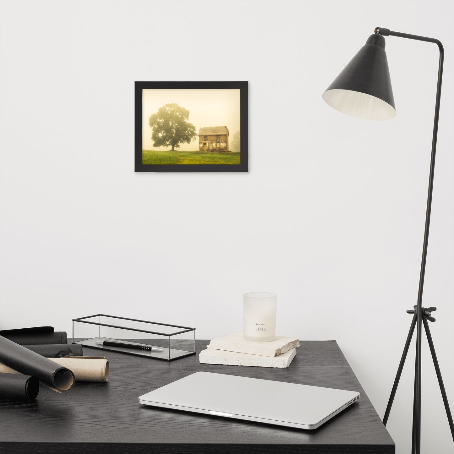 Creative Office Wall Decor: Abandoned House - Rustic / Rural / Country Style Landscape / Nature Framed Photo Paper Wall Art Prints - Artwork - Wall Decor
