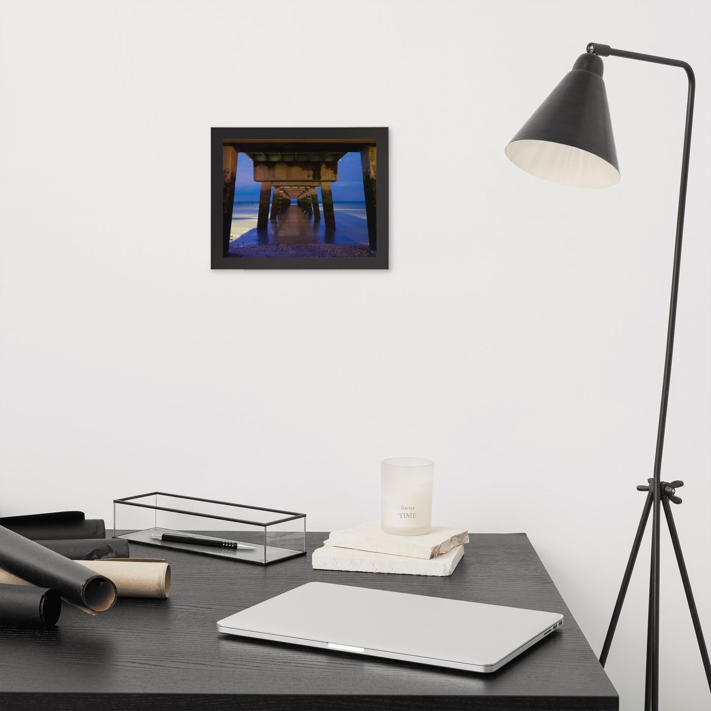 Under the Pier Coastal Landscape Framed Photo Paper Wall Art Prints
