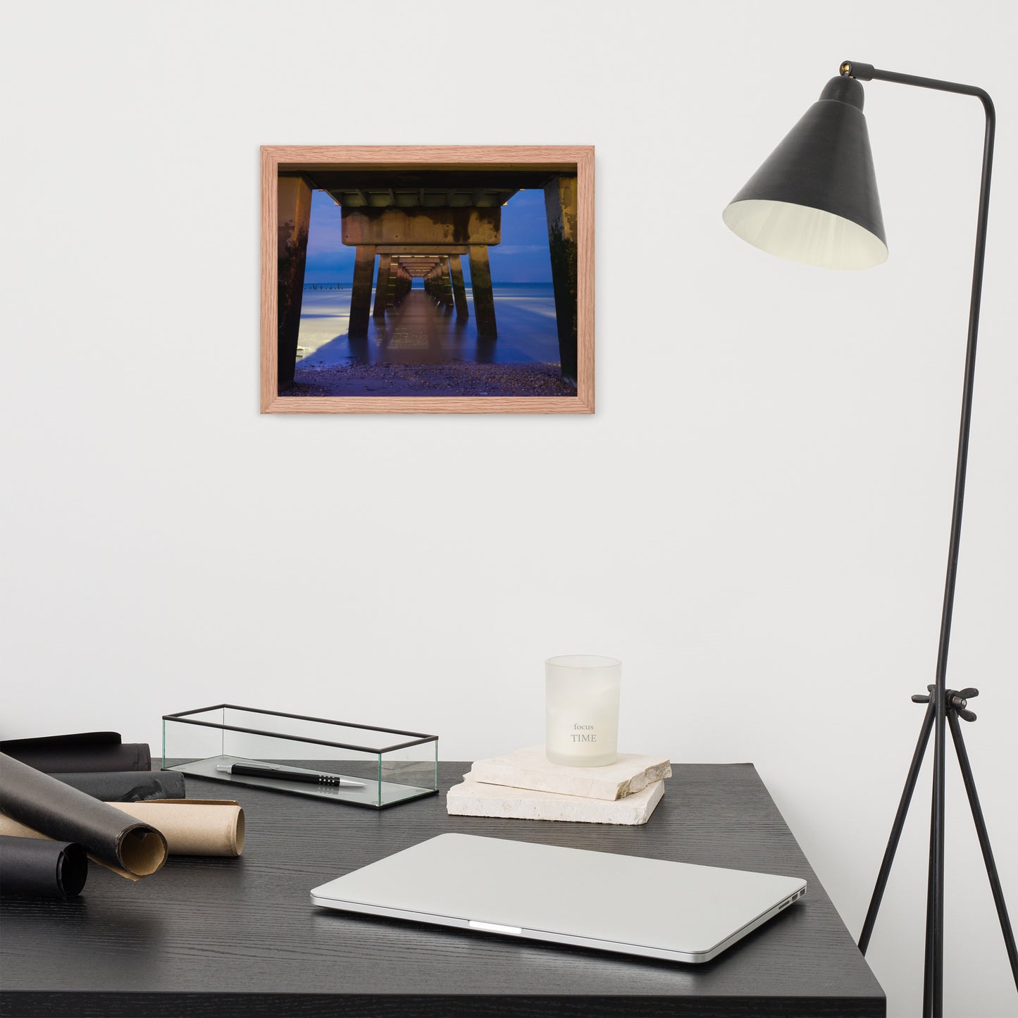 Under the Pier Coastal Landscape Framed Photo Paper Wall Art Prints