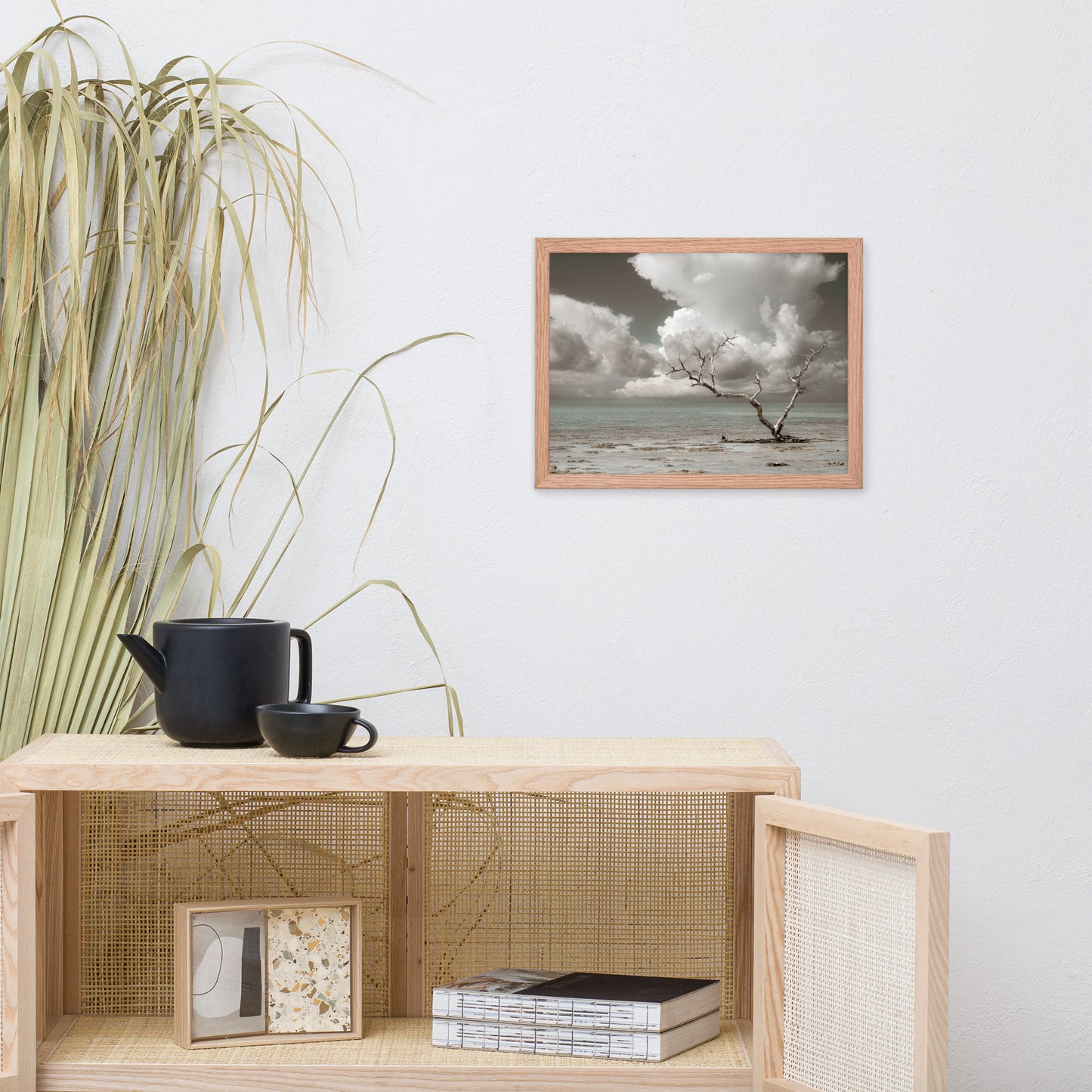 Wanderlust Aged and Colorized Coastal Landscape Photo Framed Wall Art Print