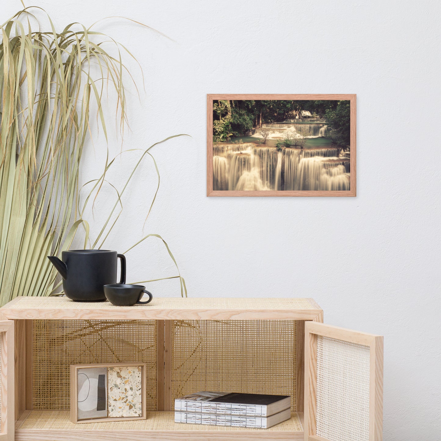 Misty Huay Mae Khamin Waterfall Thailand Framed Wall Art Prints