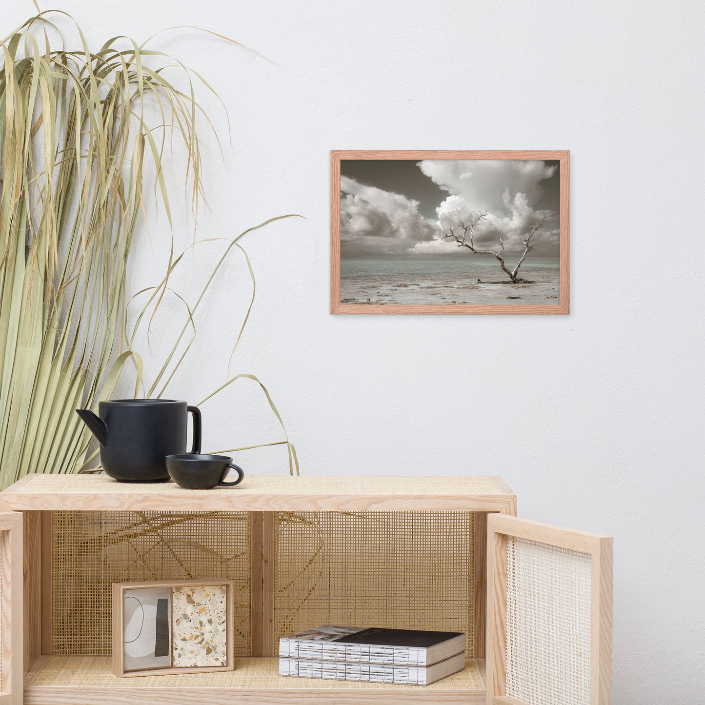 Wanderlust Aged and Colorized Coastal Landscape Photo Framed Wall Art Print