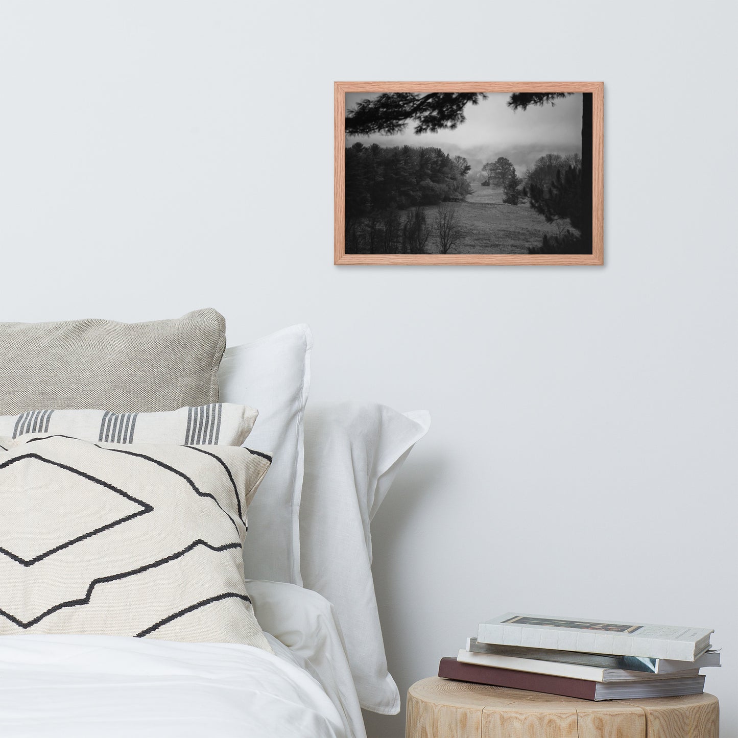 Mist of Valley Forge in Black and White Framed Photo Paper Wall Art Prints