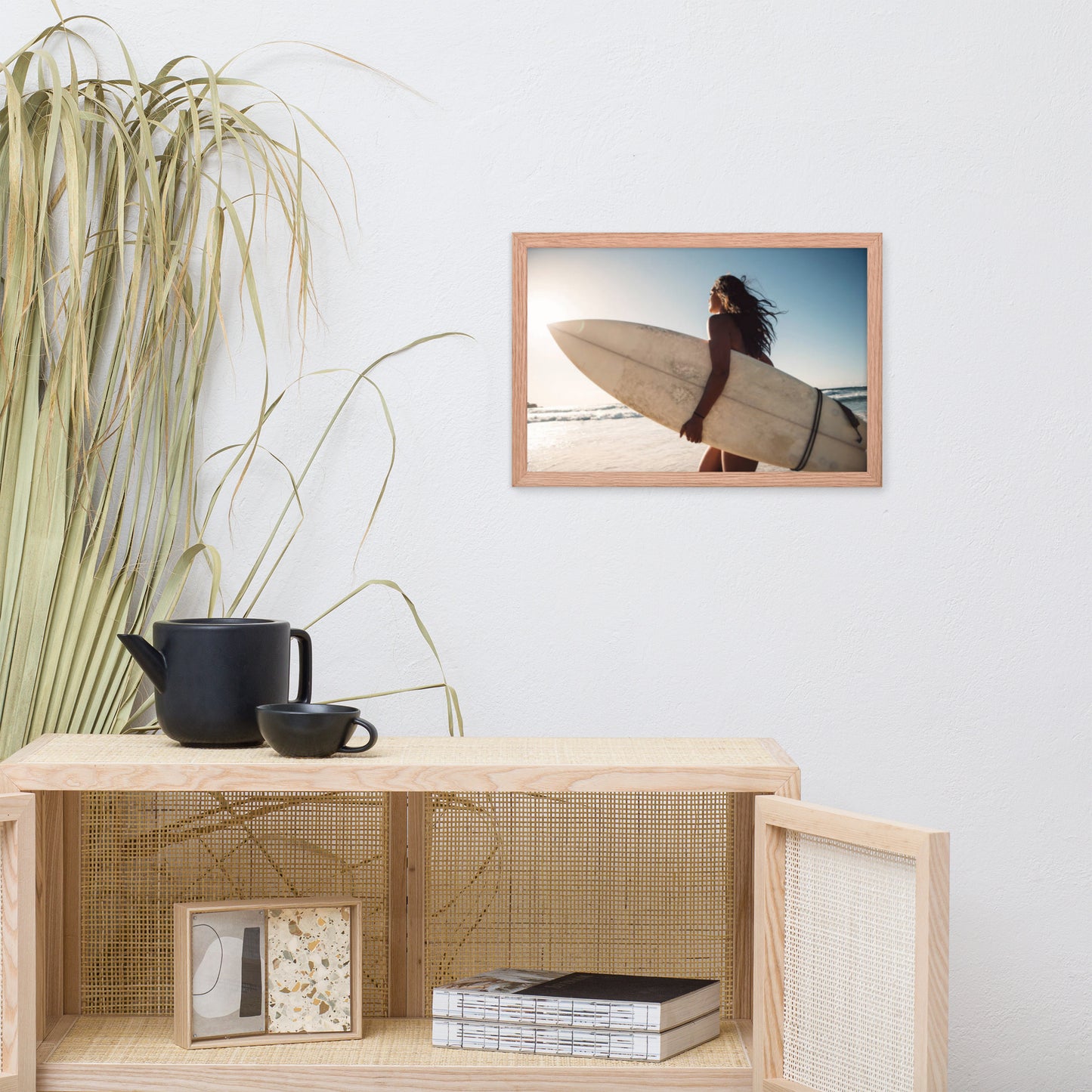 Coastal Calm Surfing Lifestyle Photograph Framed Wall Art Print