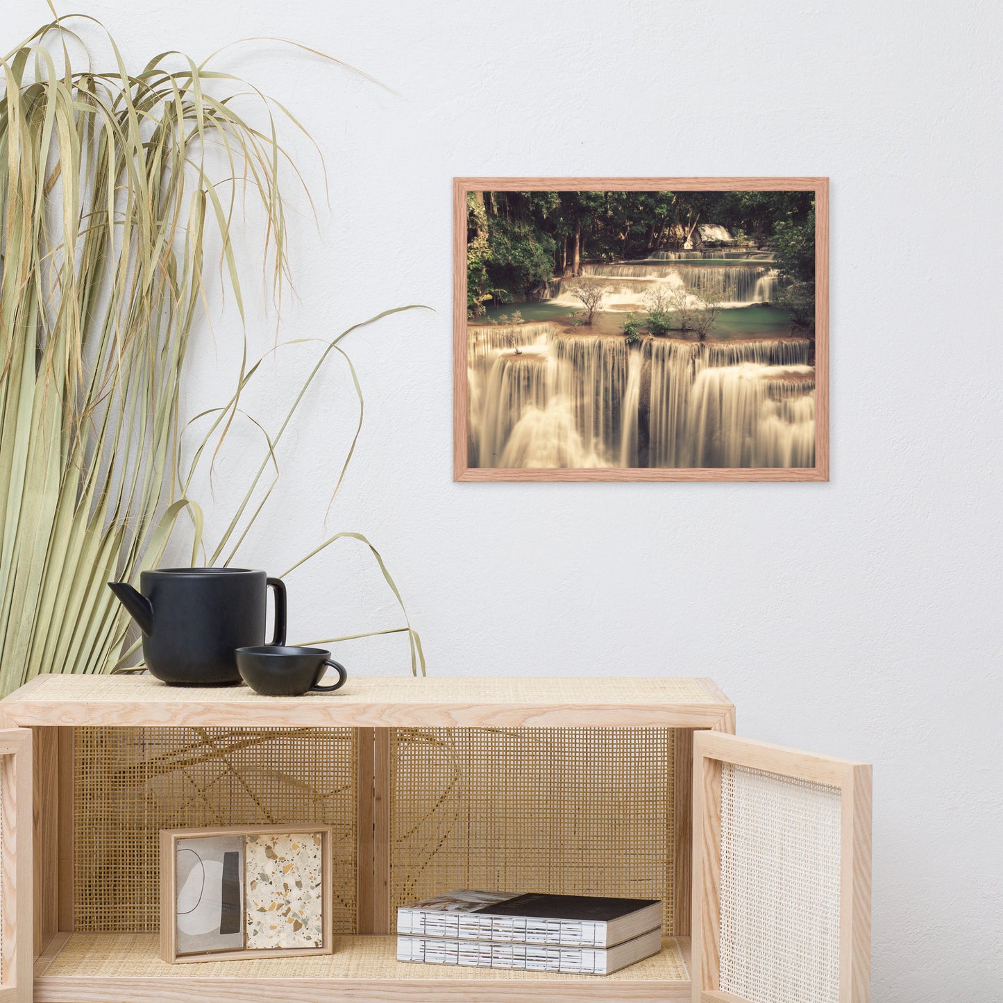 Misty Huay Mae Khamin Waterfall Thailand Framed Wall Art Prints