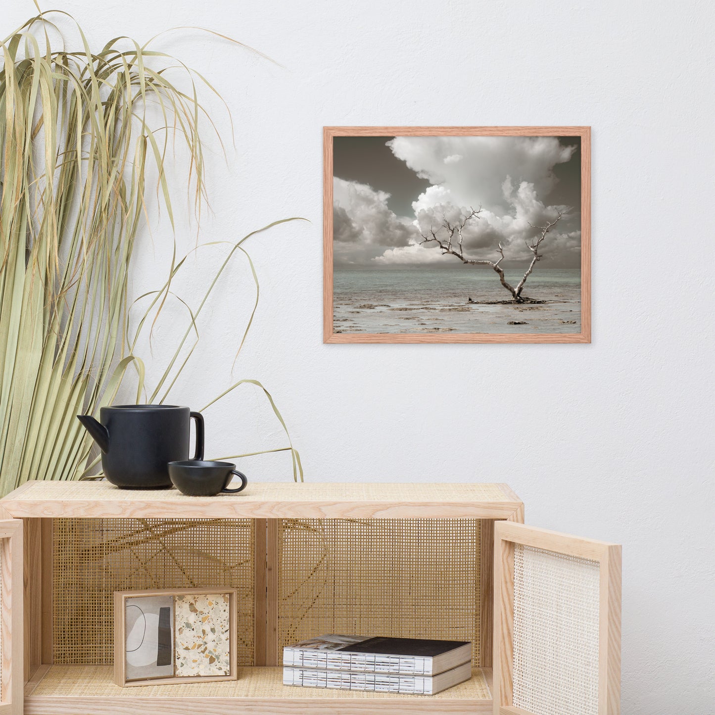 Wanderlust Aged and Colorized Coastal Landscape Photo Framed Wall Art Print
