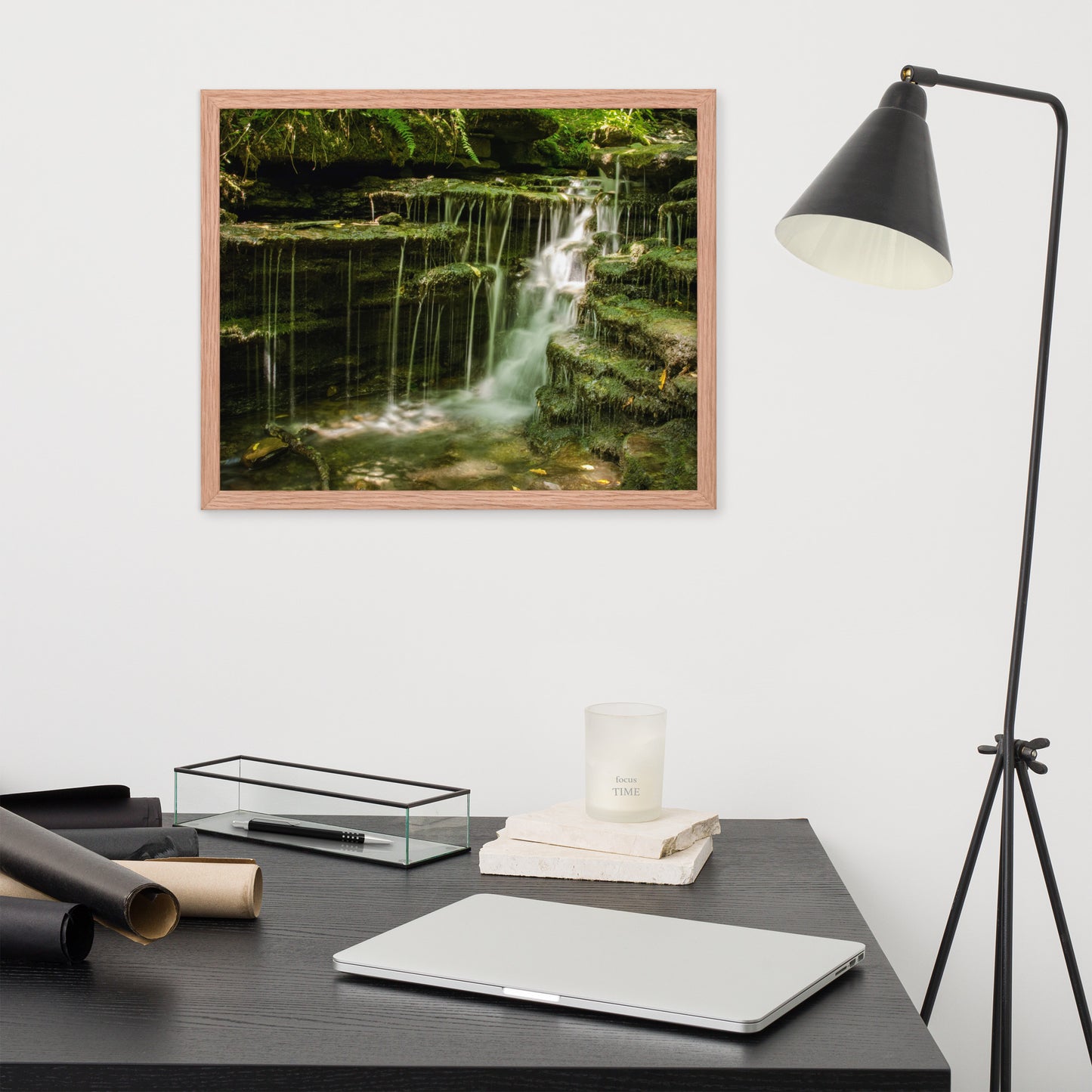 Pixley Waterfall 1 Landscape Framed Photo Paper Wall Art Prints