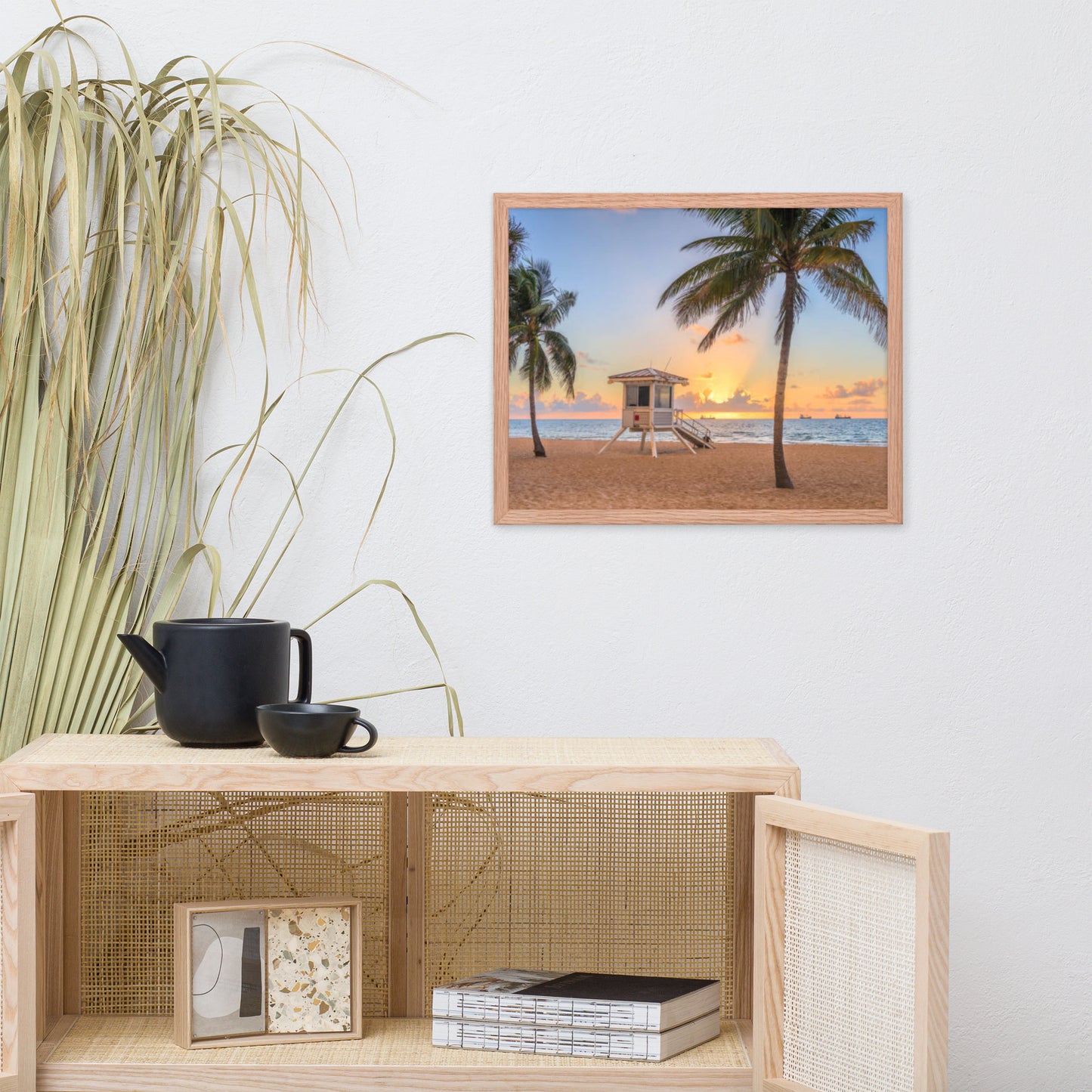 Sunrise Sentinel Coastal Beach Landscape Photograph Framed Wall Art Print