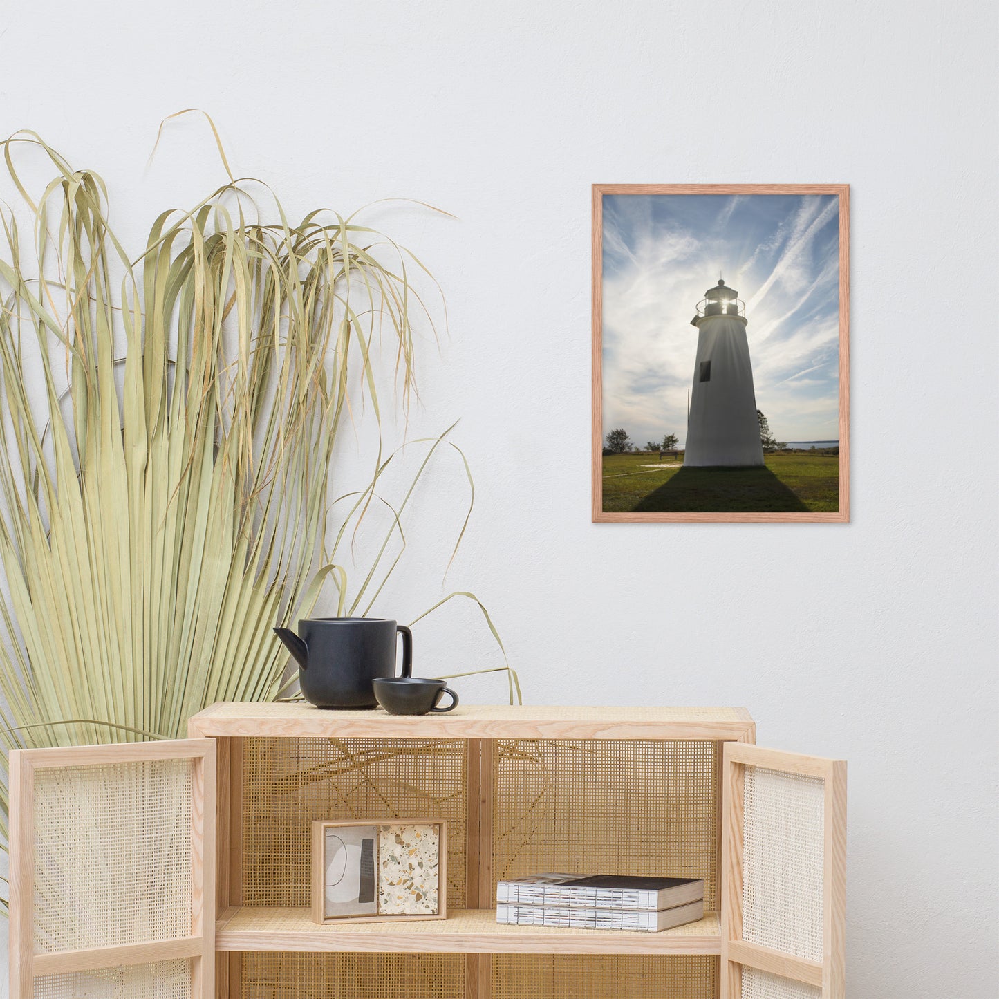Turkey Point Lighthouse with Sun Flare Framed Photo Paper Wall Art Prints