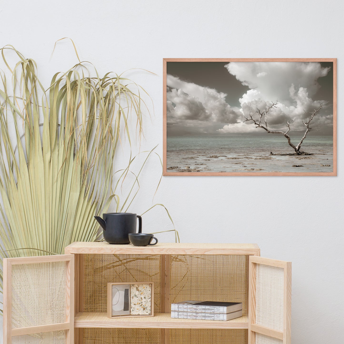Wanderlust Aged and Colorized Coastal Landscape Photo Framed Wall Art Print