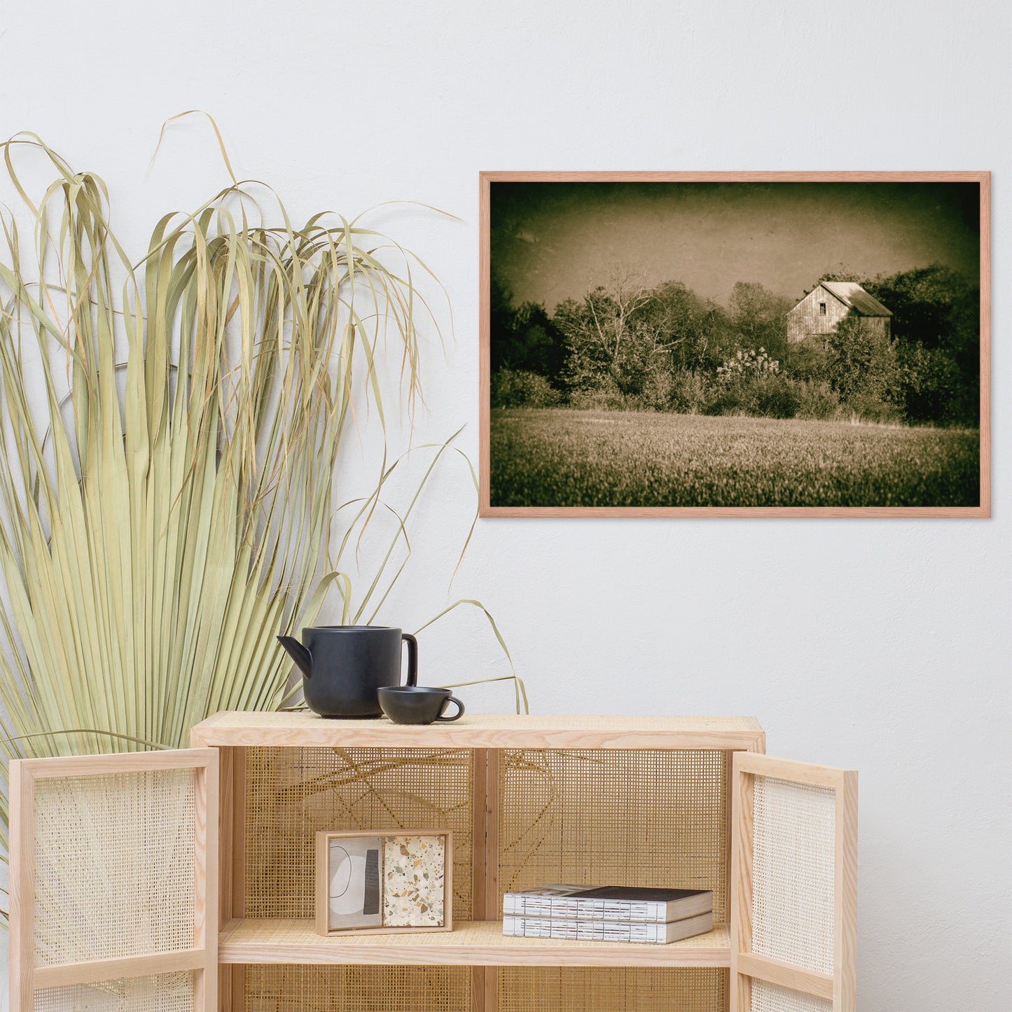 Vintage Rustic Wall Decor: Abandoned Barn In The Trees - Rural / Rustic / Farmhouse Style / Landscape / Nature Vintage Framed Photo Paper Prints - Artwork - Wall Decor