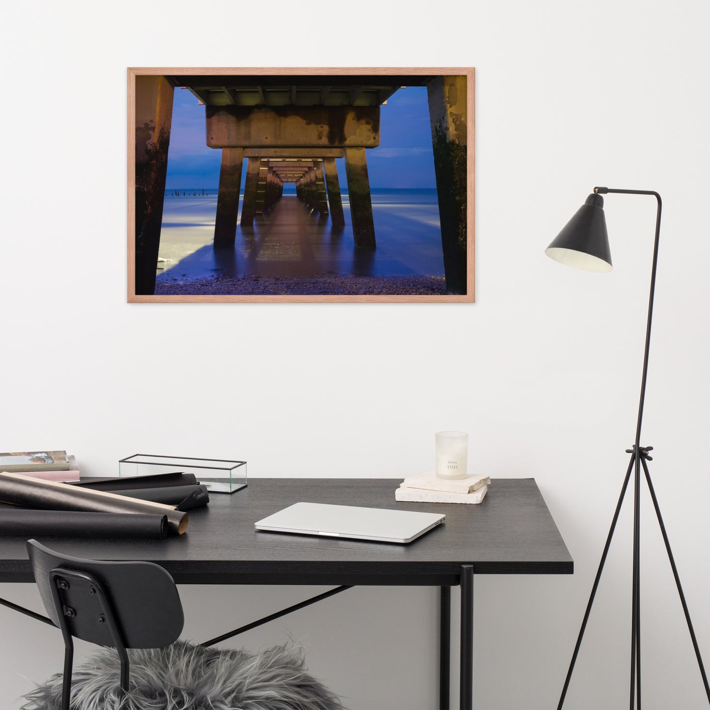 Under the Pier Coastal Landscape Framed Photo Paper Wall Art Prints