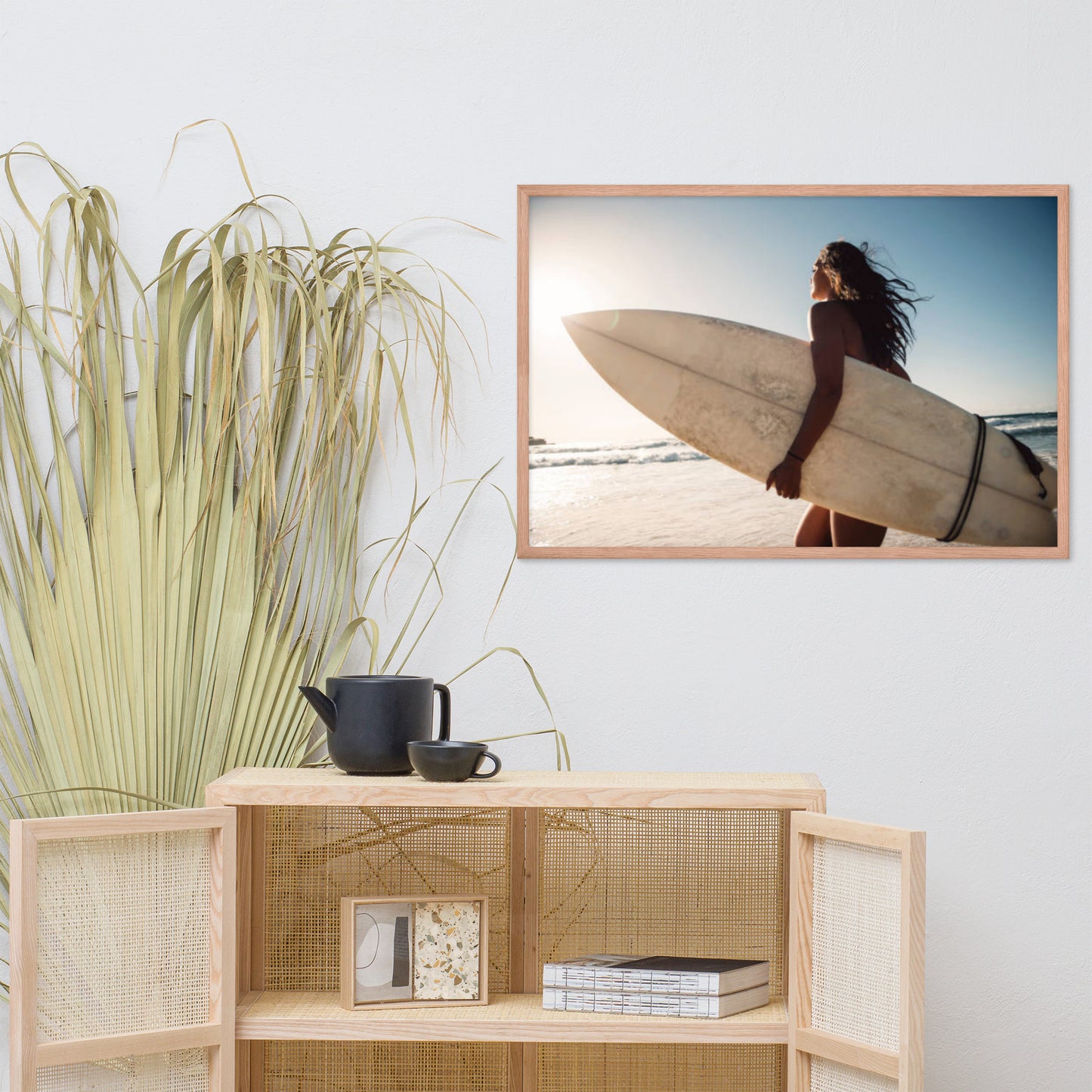 Coastal Calm Surfing Lifestyle Photograph Framed Wall Art Print