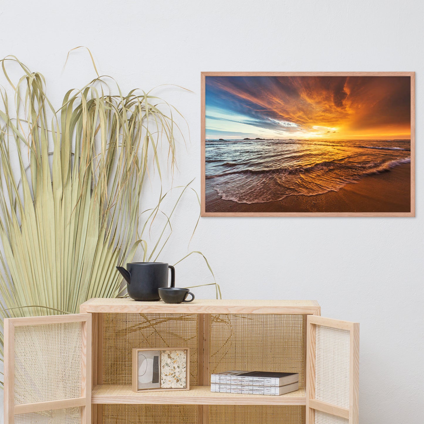 Tranquil Seascape Beach / Coastal Landscape Photograph Framed Wall Art Print