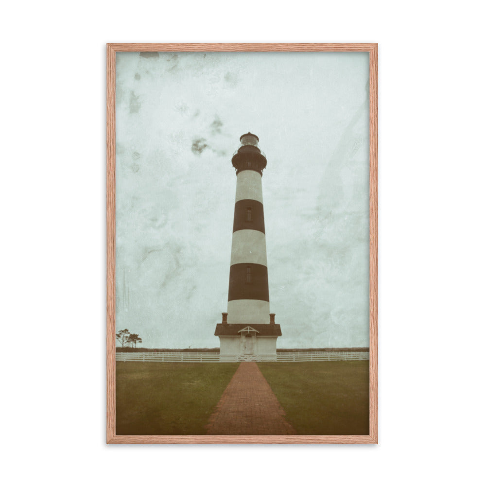 Aged Bodie Lighthouse Landscape Framed Photo Paper Wall Art Prints