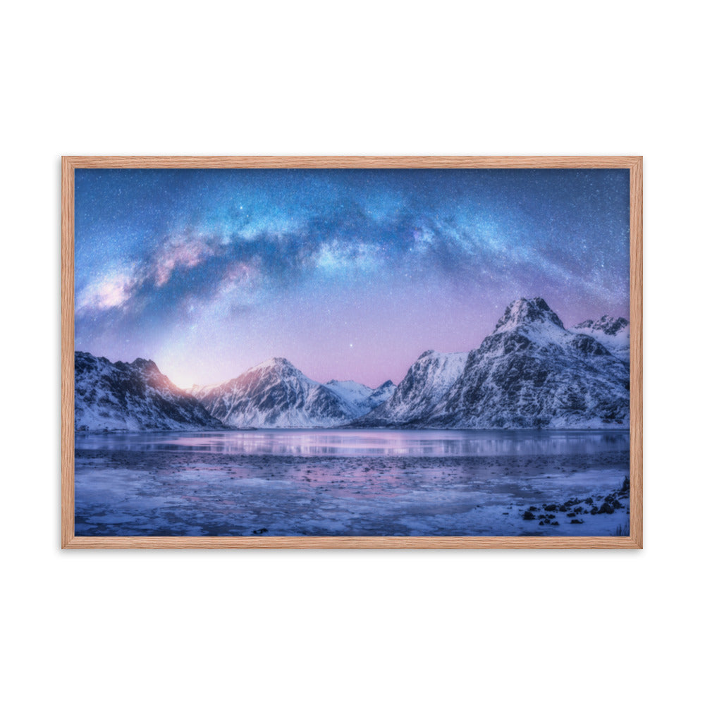 Milky Way Lofoten Islands, Norway Framed Wall Art Prints