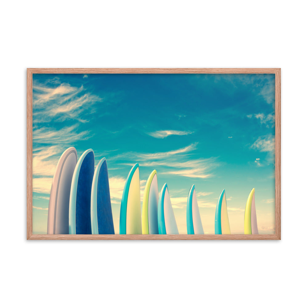Retro Surfboards Lifestyle Photograph Framed Wall Art Print