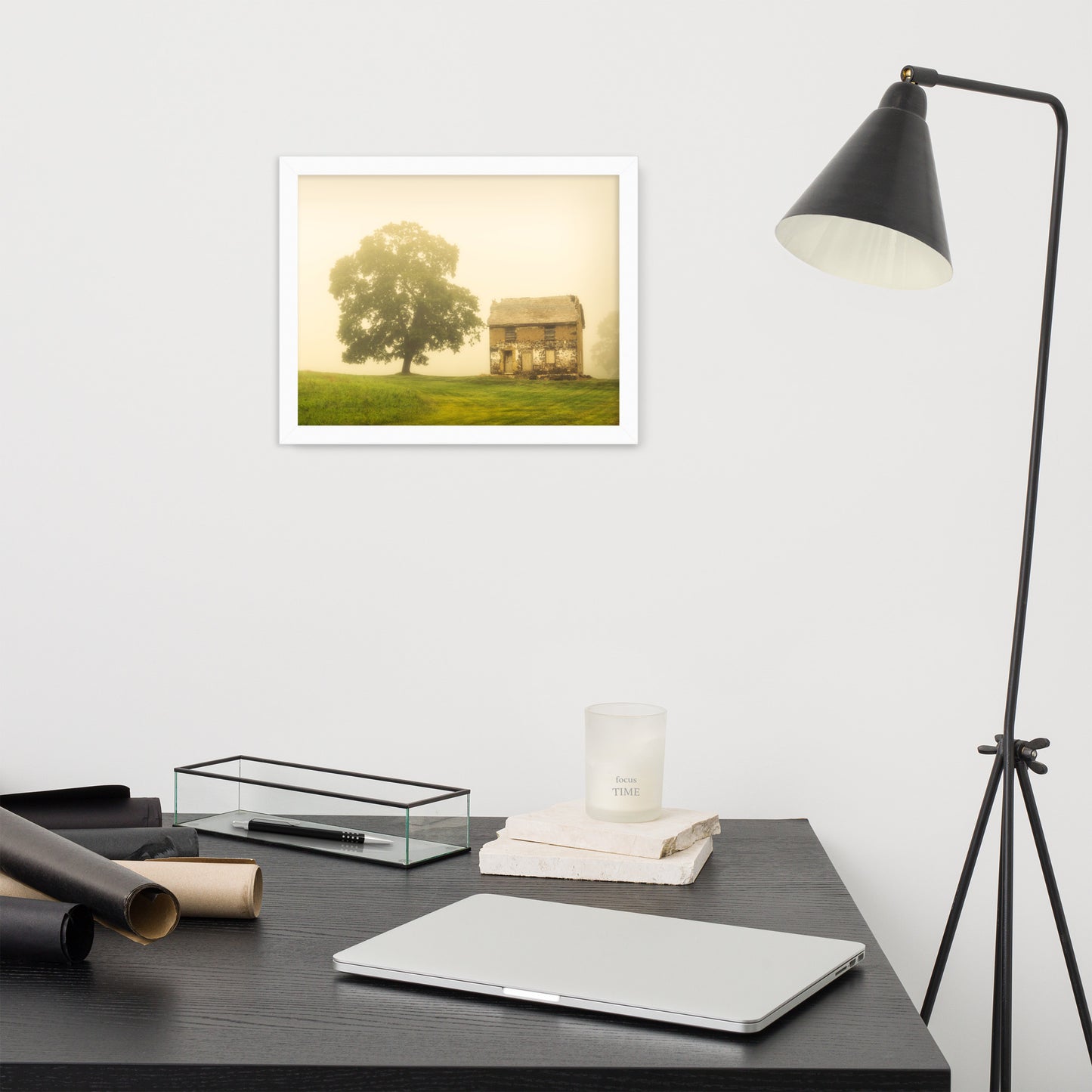 Office Bathroom Wall Decor: Abandoned House - Rustic / Rural / Country Style Landscape / Nature Framed Photo Paper Wall Art Prints - Artwork - Wall Decor