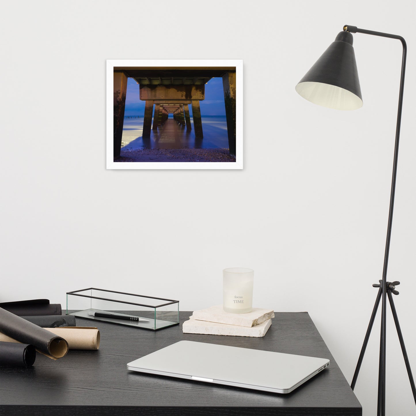 Under the Pier Coastal Landscape Framed Photo Paper Wall Art Prints