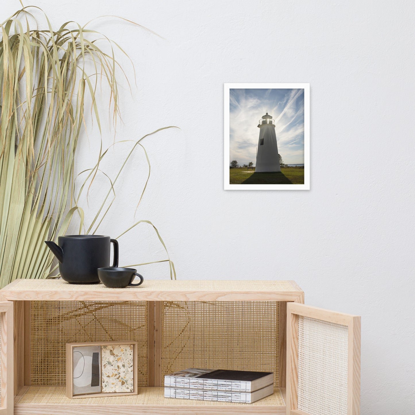 Turkey Point Lighthouse with Sun Flare Framed Photo Paper Wall Art Prints