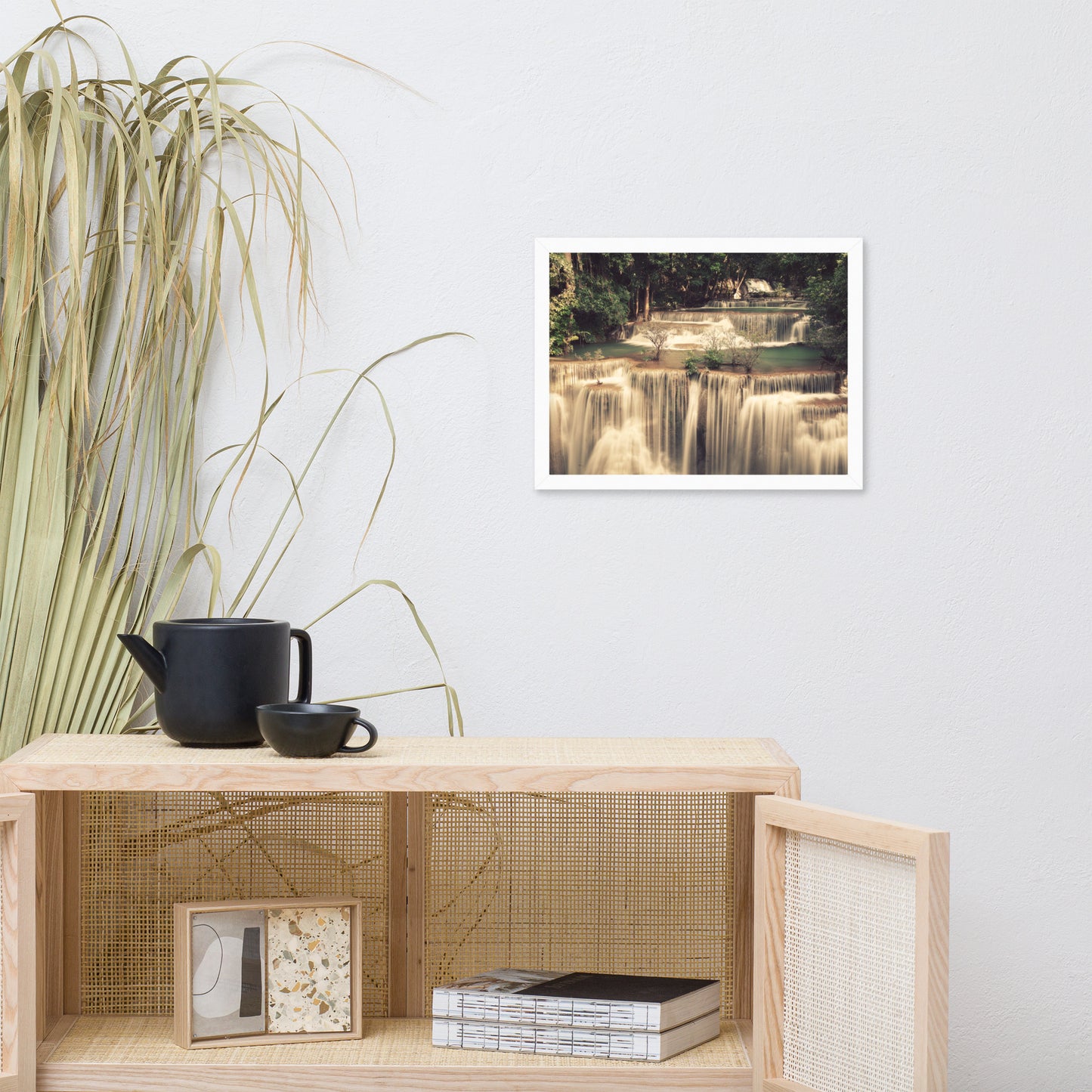 Misty Huay Mae Khamin Waterfall Thailand Framed Wall Art Prints
