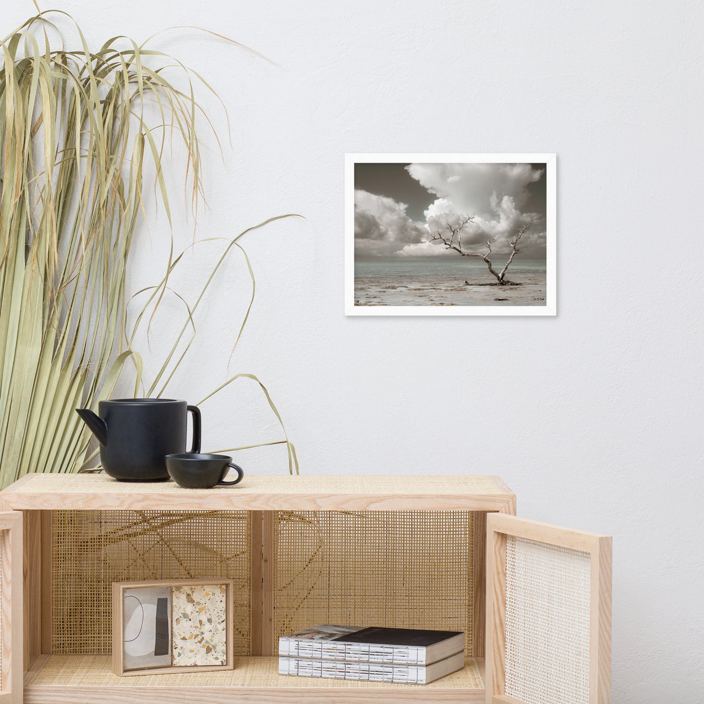 Wanderlust Aged and Colorized Coastal Landscape Photo Framed Wall Art Print