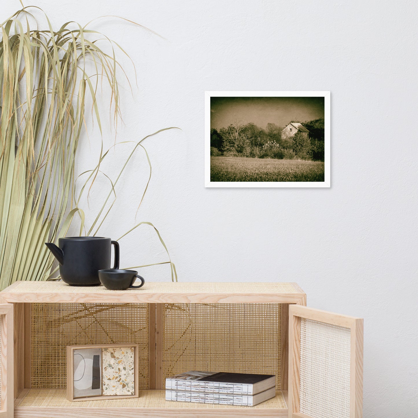 Rustic Brown Wall Decor: Abandoned Barn In The Trees - Rural / Rustic / Farmhouse Style / Landscape / Nature Vintage Framed Photo Paper Prints - Artwork - Wall Decor