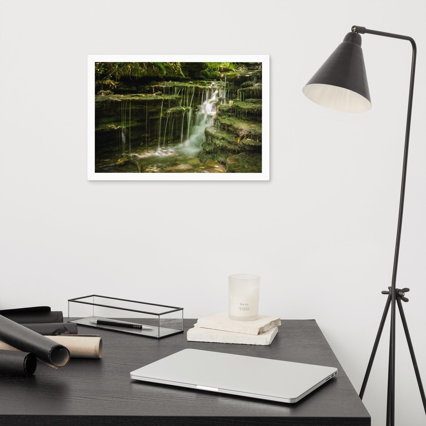 Pixley Waterfall 1 Landscape Framed Photo Paper Wall Art Prints