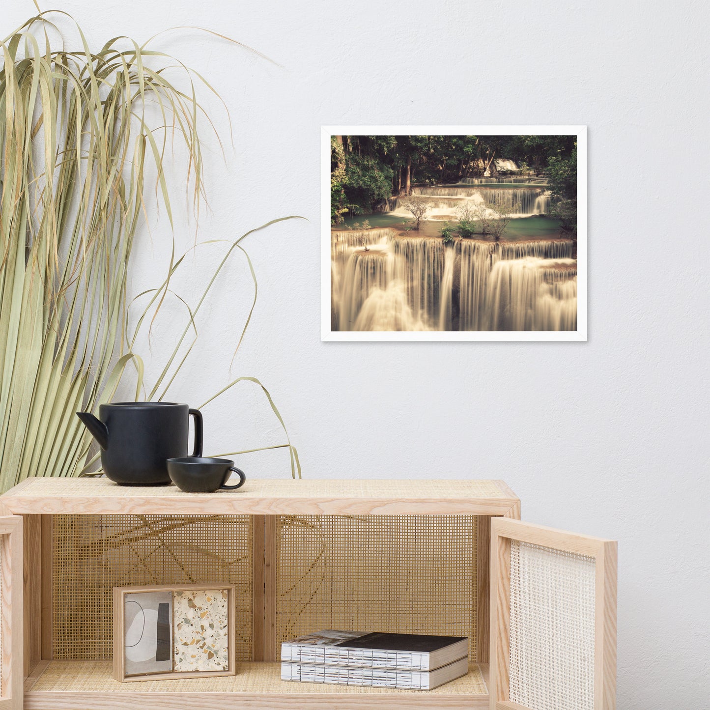 Misty Huay Mae Khamin Waterfall Thailand Framed Wall Art Prints