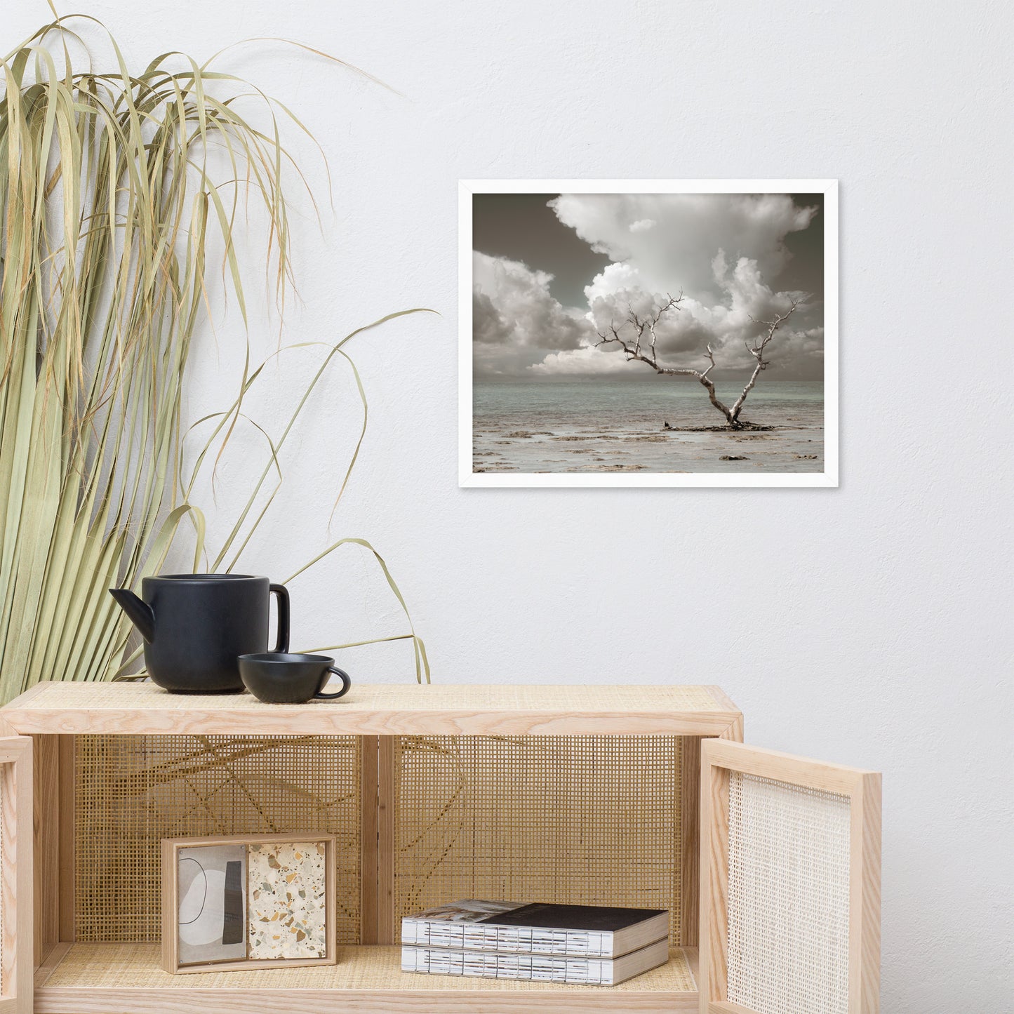Wanderlust Aged and Colorized Coastal Landscape Photo Framed Wall Art Print