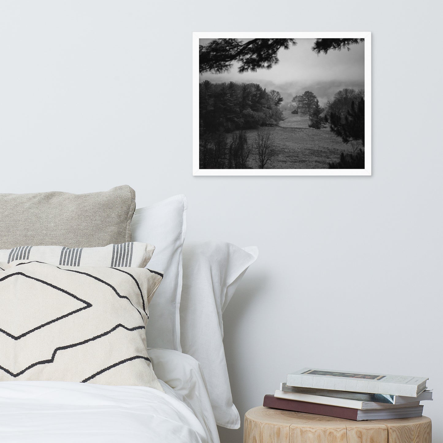 Mist of Valley Forge in Black and White Framed Photo Paper Wall Art Prints