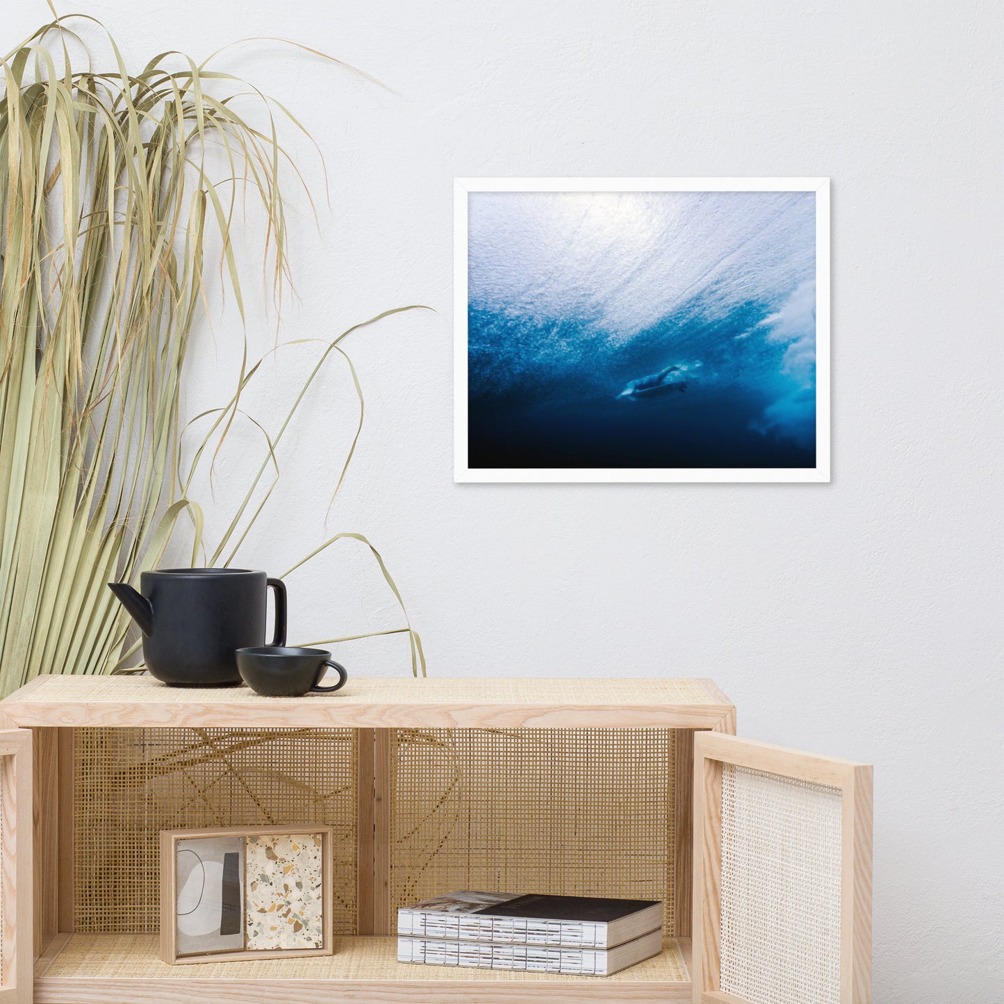 Caught in the Curl Coastal Lifestyle Abstract Nature Photograph Framed Wall Art Print