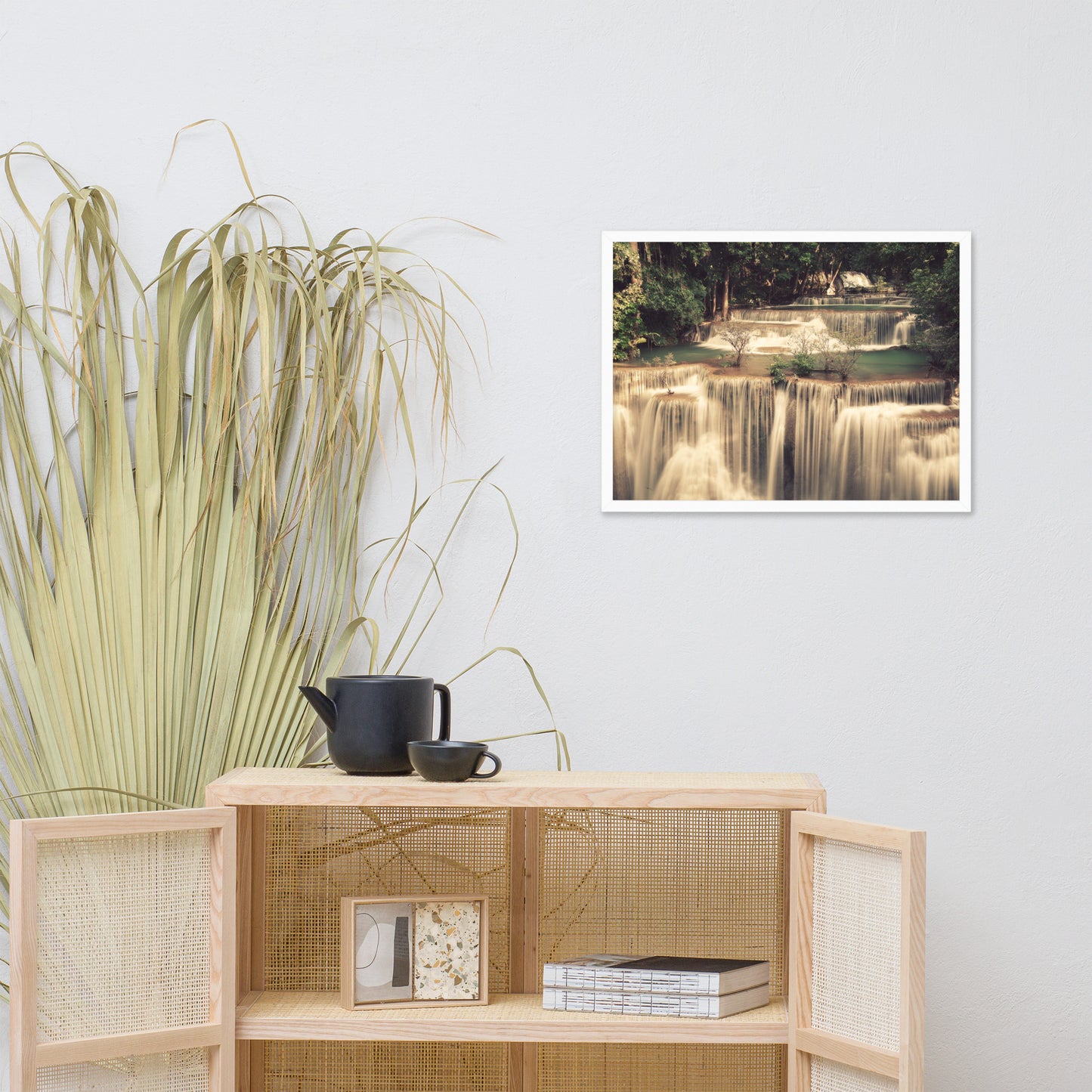 Misty Huay Mae Khamin Waterfall Thailand Framed Wall Art Prints