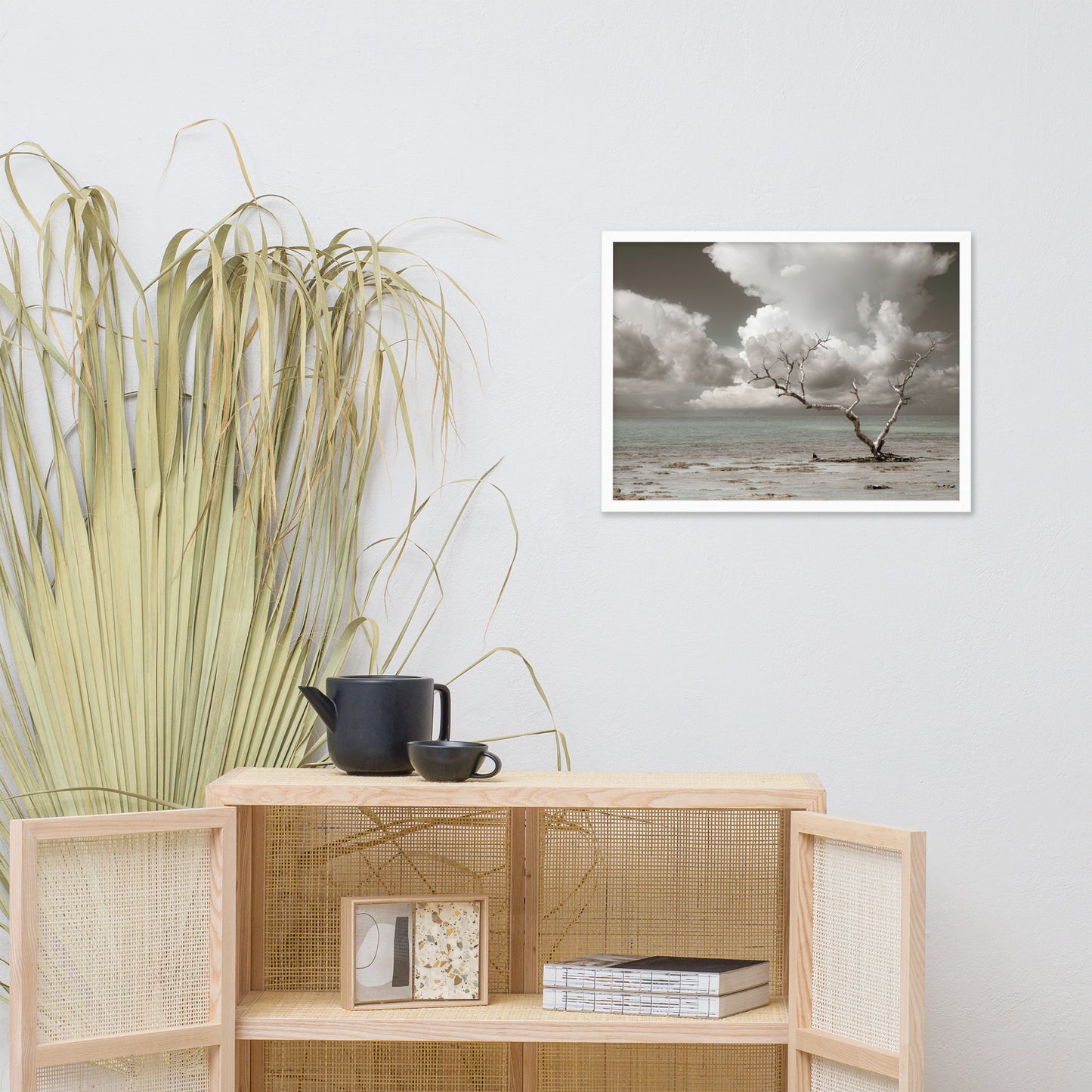 Wanderlust Aged and Colorized Coastal Landscape Photo Framed Wall Art Print