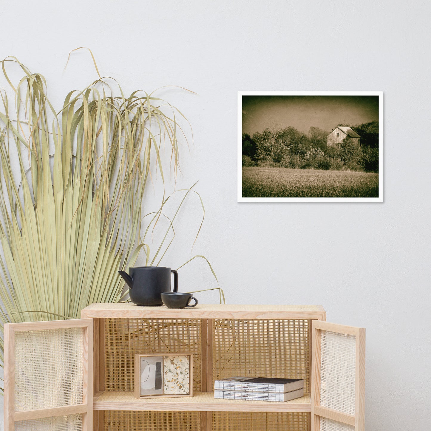 Rustic Black And White Wall Art: Abandoned Barn In The Trees - Rural / Rustic / Farmhouse Style / Landscape / Nature Vintage Framed Photo Paper Prints - Artwork - Wall Decor